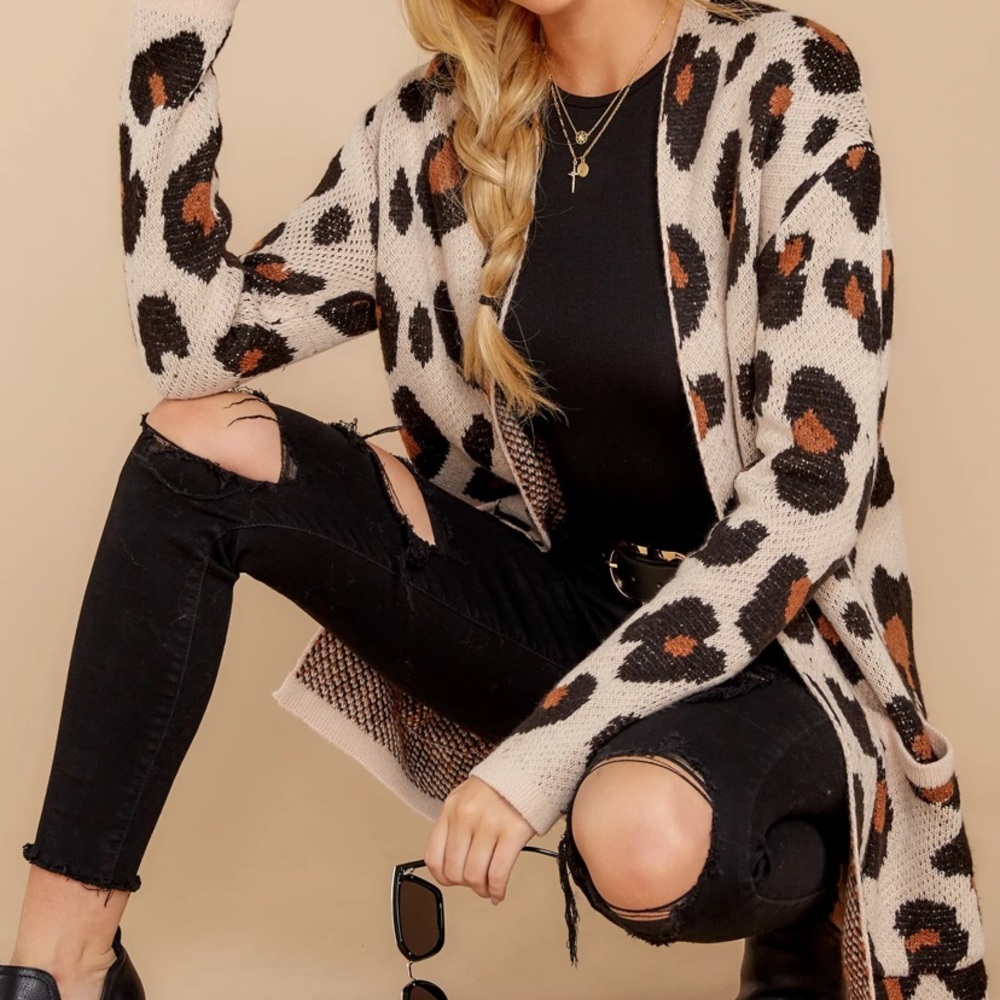 Pink Lily leopard cardigan
